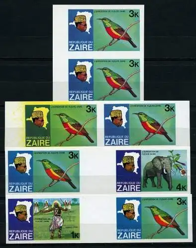 Kongo Congo Zaire 1979 Vögel Spint 590 U Probe- und Zusammendrucke  MNH / 680