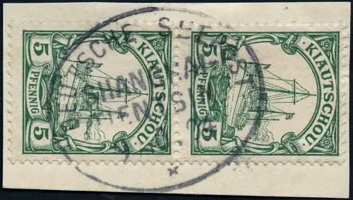Kiautschou China 1904 Kaiseryacht 6 Paar Briefstück Seepost Shanghai Tientsin/53