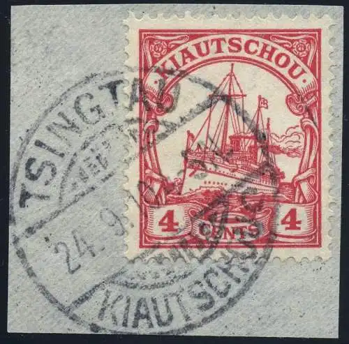 Kiautschou 1910 Michel 30 ° Tsingtau 24/9/10 auf Luxus Briefstück / 68