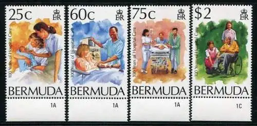 Bermuda 1994 Gesundheitsfürsorge Medizin Pflegepersonal 655-658 MNH