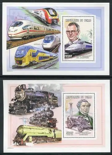 Tschad Chad 2001 Eisenbahn Railways Trains TGV Block 327-328 Postfrisch MNH