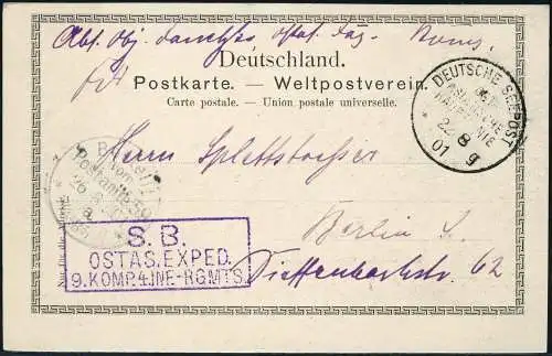 DP China 1901 Boxeraufstand Feldpost mit Seepost Rückreise OAHL g Neapel/ 588