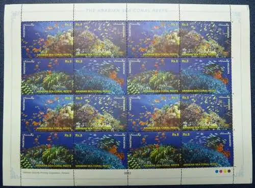 Pakistan 2012 Korallenriff Coral Reef Meerestiere Fische Kleinbogen MNH