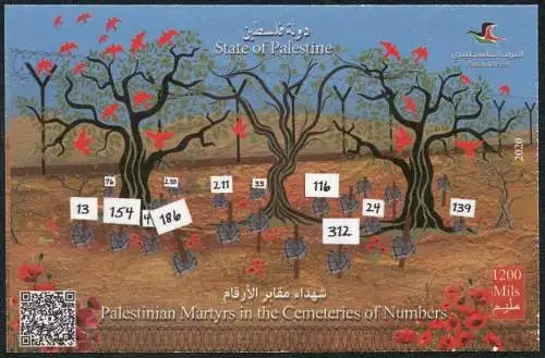 Palästina Palestine 2020 Friedhof der Märtyrer Bäume Cemeteries of Numbers MNH