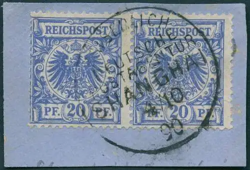 DP China 1890 Michel V 48 a Paar Luxus-Briefstück Shanghai Tief Geprüft BPP/ 92