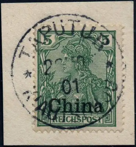 DP China 1901 Briefstück 16 ° Taputur Kiautschou 22/10/01 Einwandfrei / 42