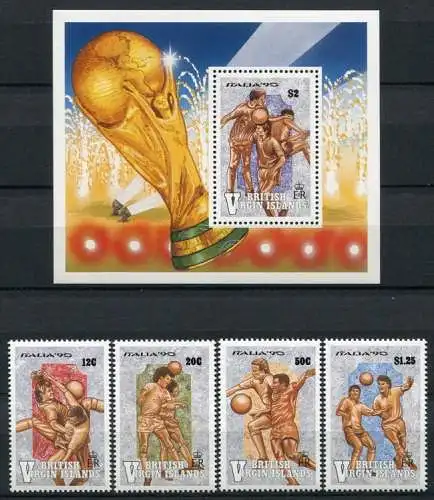 Jungferninseln Virgin Isl. 1990 Fußball WM World Cup Soccer 697-700 + Bl.65 MNH