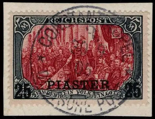DP Türkei 1903 Michel 23 II Briefstück Luxus C`nopel 30/9/05 Attest BPP / 72