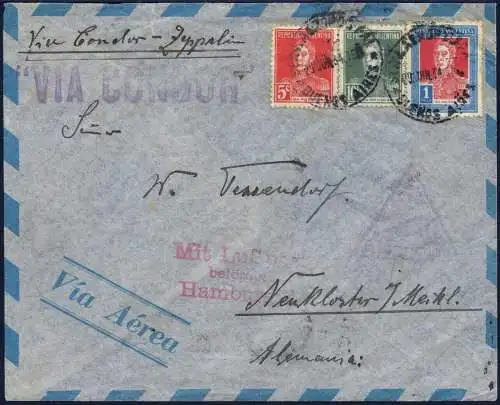 Zeppelin 1934 Argentinien 3. SAF Argentinienfahrt Brief Neukloster Si 256 / 2074