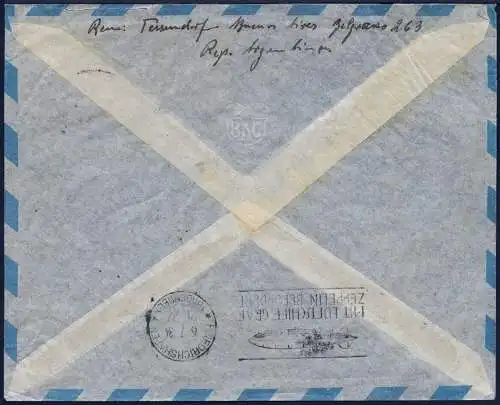 Zeppelin 1934 Argentinien 3. SAF Argentinienfahrt Brief Neukloster Si 256 / 2074