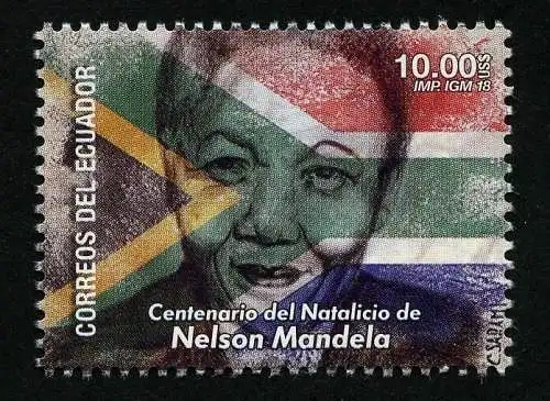 Ecuador 2018 Nelson Mandela Flagge Politiker Südafrika Präsident MNH