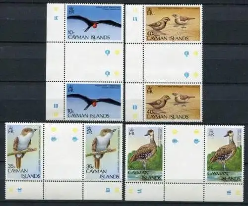 Kaiman-Inseln Cayman 1986 Vögel Birds Oiseaux Uccelli Gutter Pair 566-569 MNH