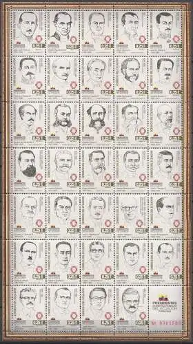 Ecuador 2014 Staatspräsidenten Geschichte Politik Unabhängigkeit 3544-3577 MNH