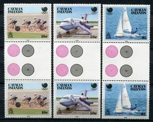 Kaiman-Inseln Cayman 1988 Olympiade Olympics Seoul Gutter Pairs 608-610 MNH
