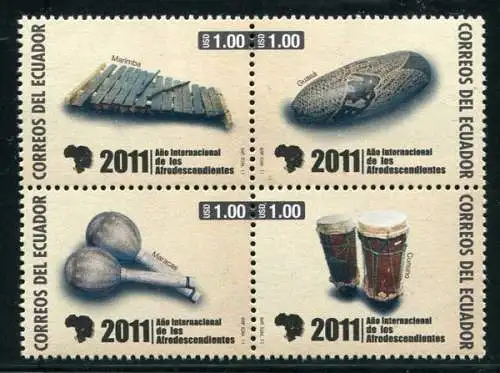 Ecuador 2011 Musikinstrumente Musical Instruments Musik 3338-3341 Postfrisch MNH
