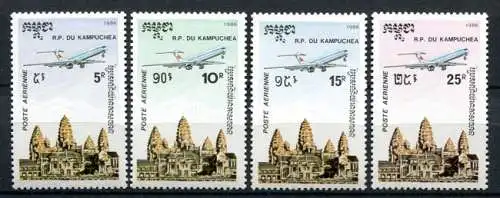 Kambodscha Cambodia 1986 Freimarken Tempel Angkor Ruinen Geschichte 737-740 MNH