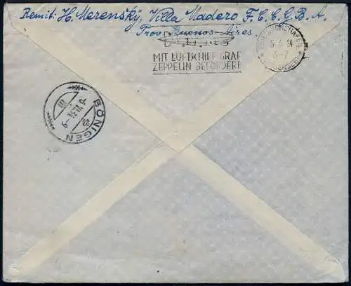 Zeppelin 1934 Argentinien 1. SAF Buenos Aires Bönigen Schweiz Si 248 I / 2061