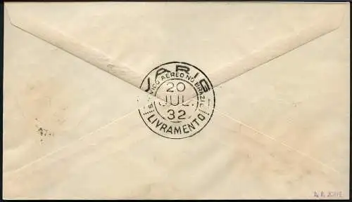 Brasilien 1932 VARIG First Flight Cover MiF V15 Pelotas Livramento / 237