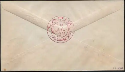 Brasilien 1932 VARIG First Flight Cover MiF V15 Livramento - Rio Grande / 242