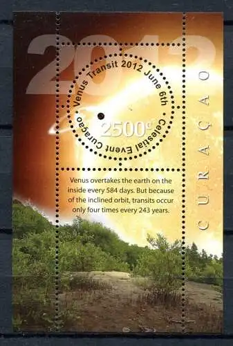 Curacao 2012 Block Venus Transit Astronomie Astronomy MNH