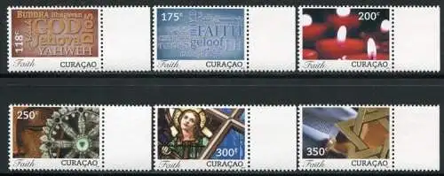 Curacao 2013 Glaube Religion Buddha Christentum Glasmalerei Postfrisch MNH