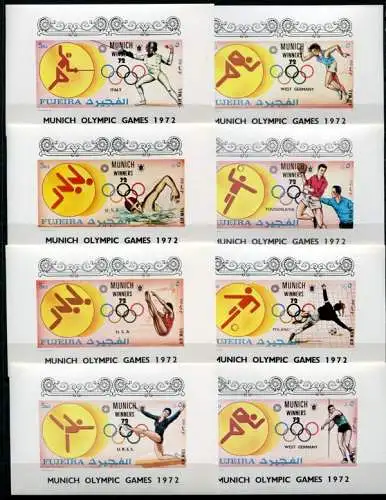Fujeira 1972 Olympiade Olympics München Munich Sport 1407-1431 Blocks MNH RAR