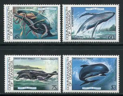 Dominica 1983 Wale Whales Meerestiere Meeressäugetiere 805-808 Postfrisch MNH