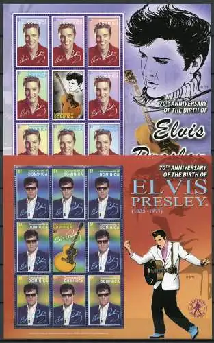 Dominica 2005 Elvis Presley Musik Musiker Sänger 3666-3669 Kleinbögen MNH