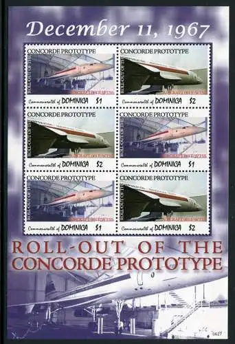 Dominica 2007 Concorde Flugzeuge Aircraft Airplanes 3803-3804 Kleinbogen MNH