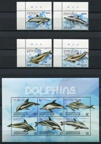 Dominica 2009 Delphine Dolphins Meerestiere Meeresleben 3977-3986 MNH