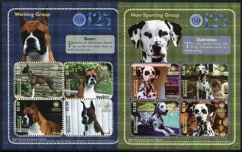 Dominica 2010 Hunde Dogs Pets Boxer Dalmatiner 4043-4050 MNH