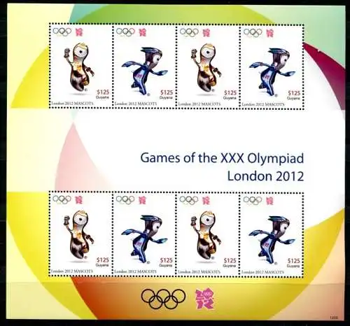 Guyana 2012 Olympiade London Olympics Maskottchen Kleinbogen Postfrisch MNH