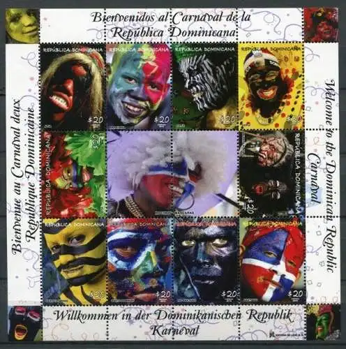 Dominikanische Republik 2012 Karneval Carnival Folklore Postfrisch MNH