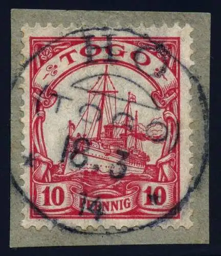 Togo 1914 Michel 22 ° Ho 18/3/14 Briefstück Kaiseryacht Luxus / 35