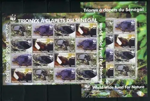 Togo 2006 Schildkröten Turtles WWF 3337-40 ZD-Kleinbögen MNH
