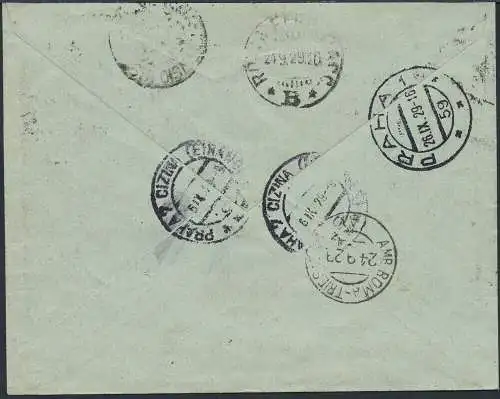 Vatikan 1929 Reko-Brief MiF nach Prag Tschechoslowakei / 837
