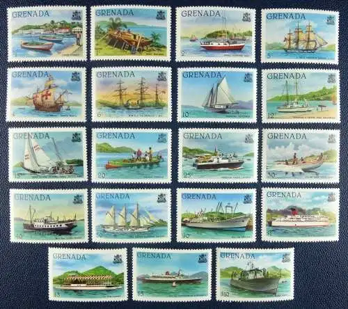 Grenada 1980 Schiffe Ships Navi Bateaux Freimarken 1047-1065 AI Postfrisch MNH