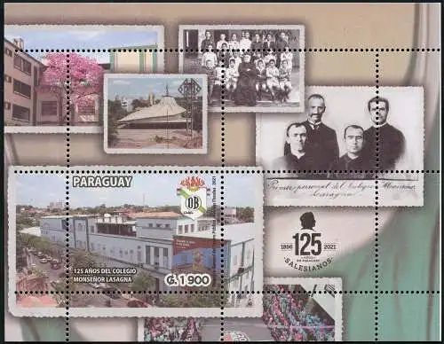 Paraguay 2021 Block Salesianer Colleg Monsenor Lasagna Religion Schule Baum MNH