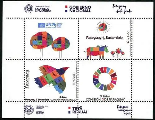 Paraguay 2020 Block Nachhaltige Entwicklung Landwirtschaft Zukunft MNH