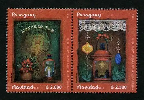 Paraguay 2018 Weihnachten Gemälde Laternen Christmas Navidad Natal MNH