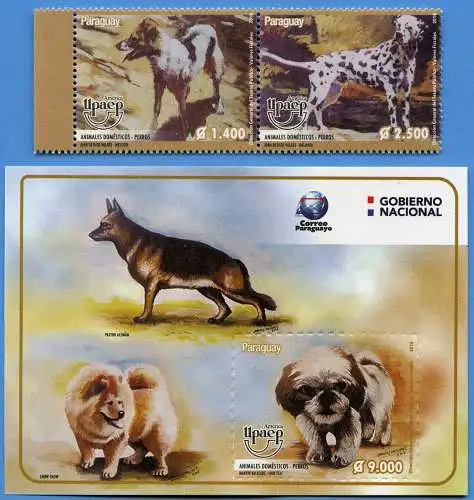 Paraguay 2018 UPAEP Hunde Dalmatiner Chow Chow Dt. Schäferhund MNH