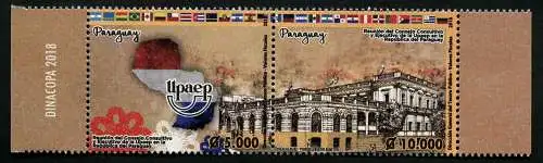 Paraguay 2018 UPAEP America Architektur Palast Post Postwesen Flaggen Flags MNH