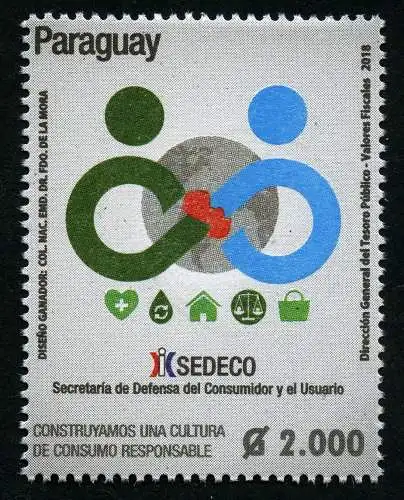  Paraguay 2018 SEDECO Verbraucherschutz Verbraucherrechte Postfrisch MNH