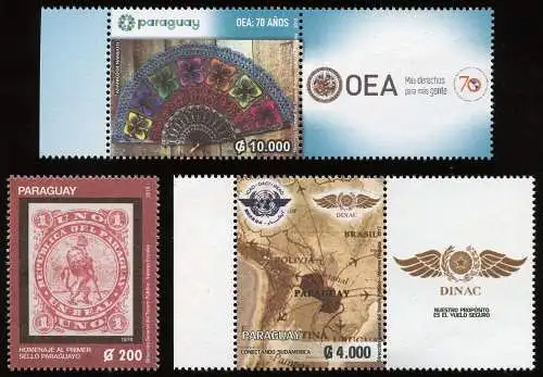 Paraguay 2018 OEA DINAC ICAO Luftfahrt 1. Briefmarke Philatelie Politik MNH