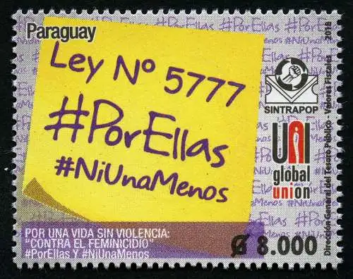 Paraguay 2018 Gesetz Nr. 5777 Keine Gewalt gegen Frauen Justiz Postfrisch MNH