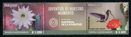 Paraguay 2017 Jugend Kolibri Vogel Kaktus-Blüte Blossom Bird Postfrisch MNH