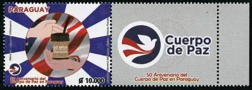 Paraguay 2017 Friedenscorps Jubiläum Flaggen Postfrisch MNH