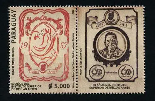  Paraguay 2017 Akademie der Schönen Künste Art Postfrisch MNH