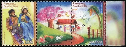 Paraguay 2016 Weihnachten Christmas Navidad Kinderzeichnung Religion MNH
