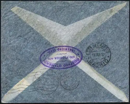 Zeppelin 1930 Argentinien SAF 1 Peso Grün x3 Nizza Frankreich Si 63 F / 2005